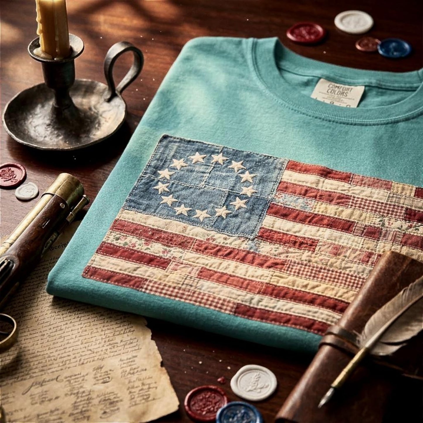 Betsy Ross Flag Chalky Mint Tee
