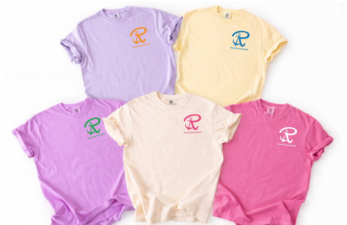 Russell Co. Hospital Left Chest Mystery Ink/Choose Comfort Color Shirt Color