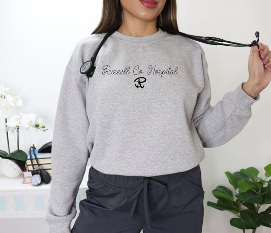 Russell Co Hospital Faux Stitched Grey Sweatshirt