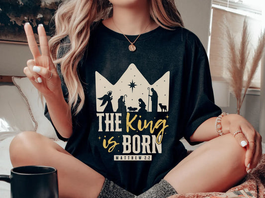 The King Is Born Black Tee