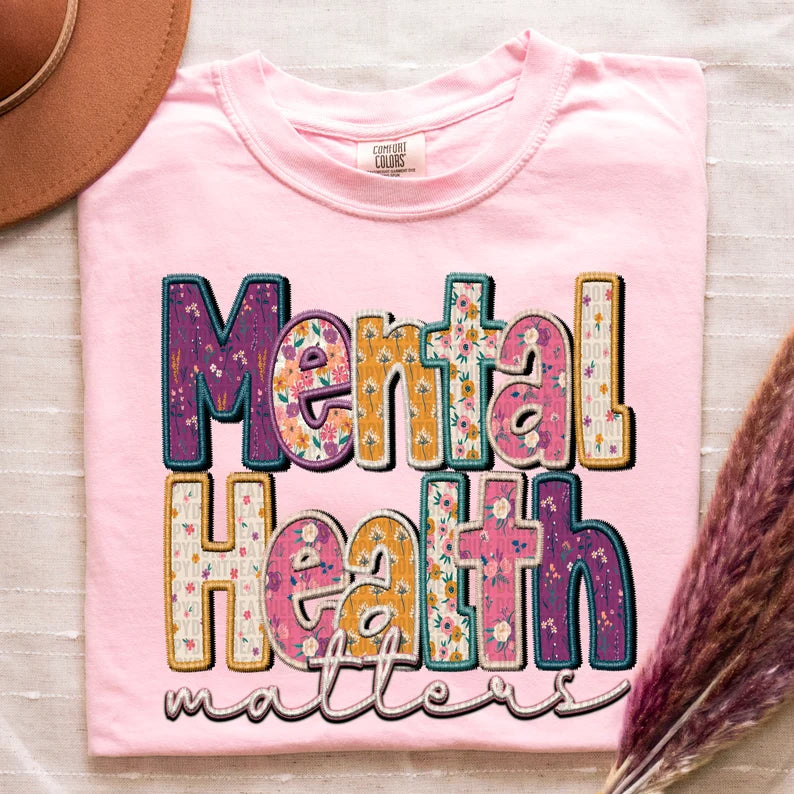Mental Health Matters Comfort Colors Pink Tee