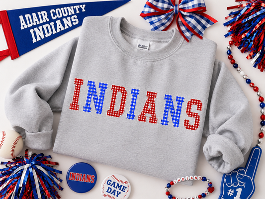 Indians Embroidered Grey Sweatshirt
