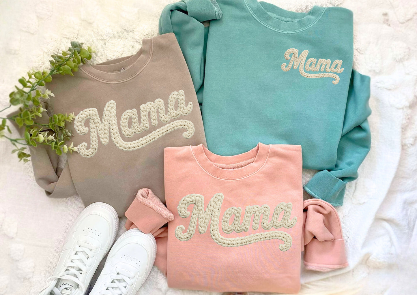 Personalized Faux Crochet Soft Sweatshirts *CHOOSE COLOR/PRINT PLACEMENT*