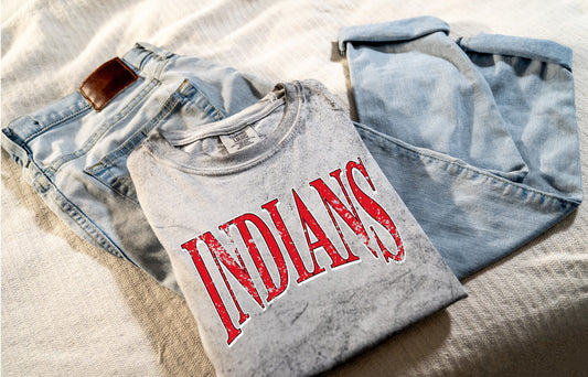 Indians Distressed Grey Colorblast *Choose Style*