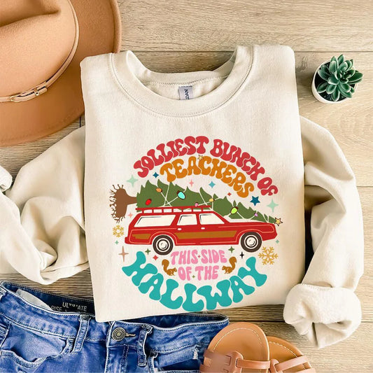 Jolliest Bunch of Teachers Sand Sweatshirt