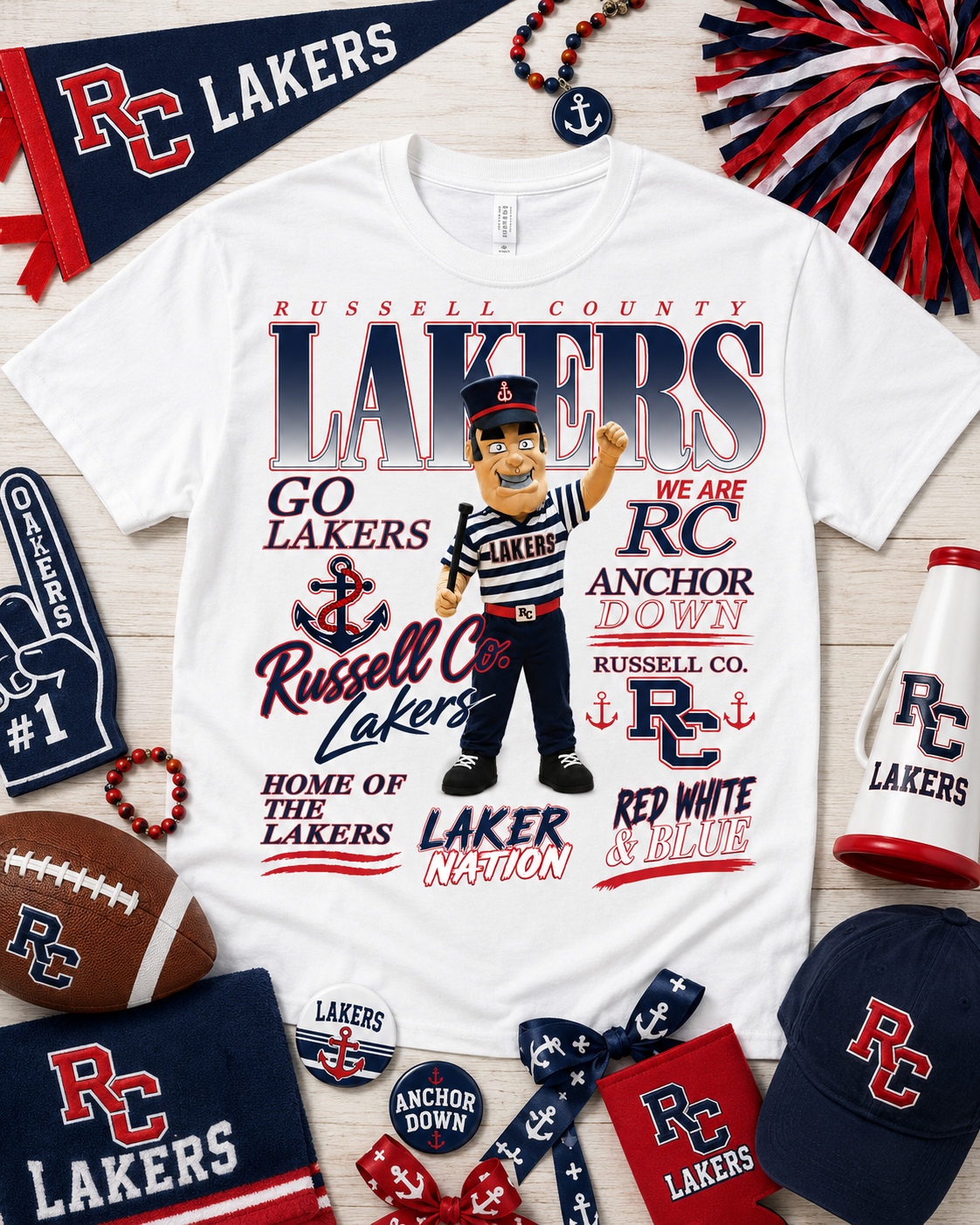 Laker Mascot - Larry The Laker *Choose Style & Color*