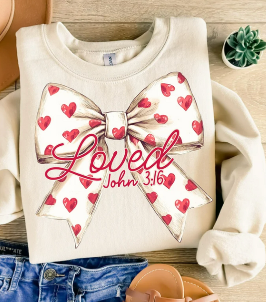 Loved Bow Sand Sweatshirt