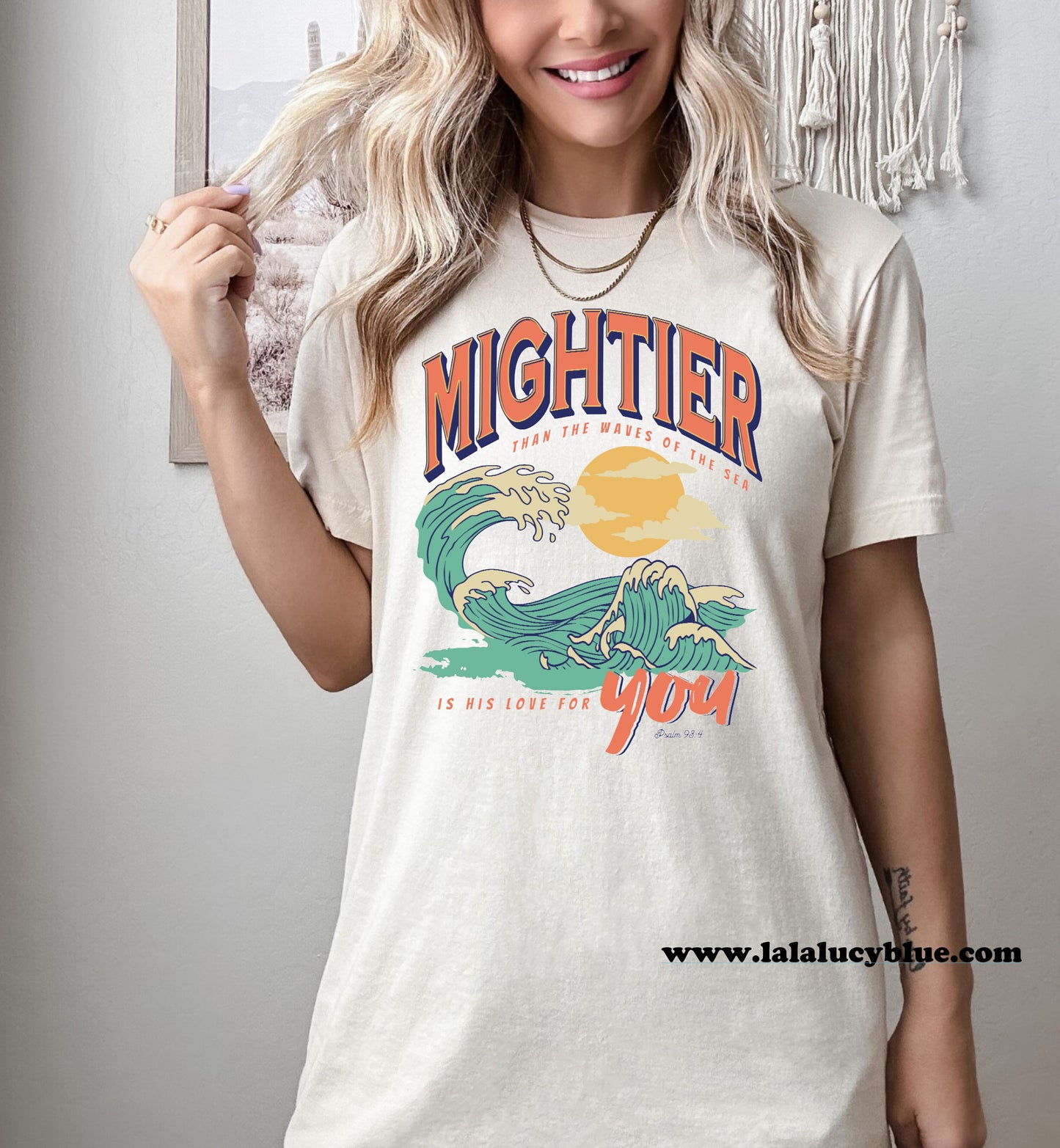 Mighter Than The Waves Is His Love For You Ivory Tee