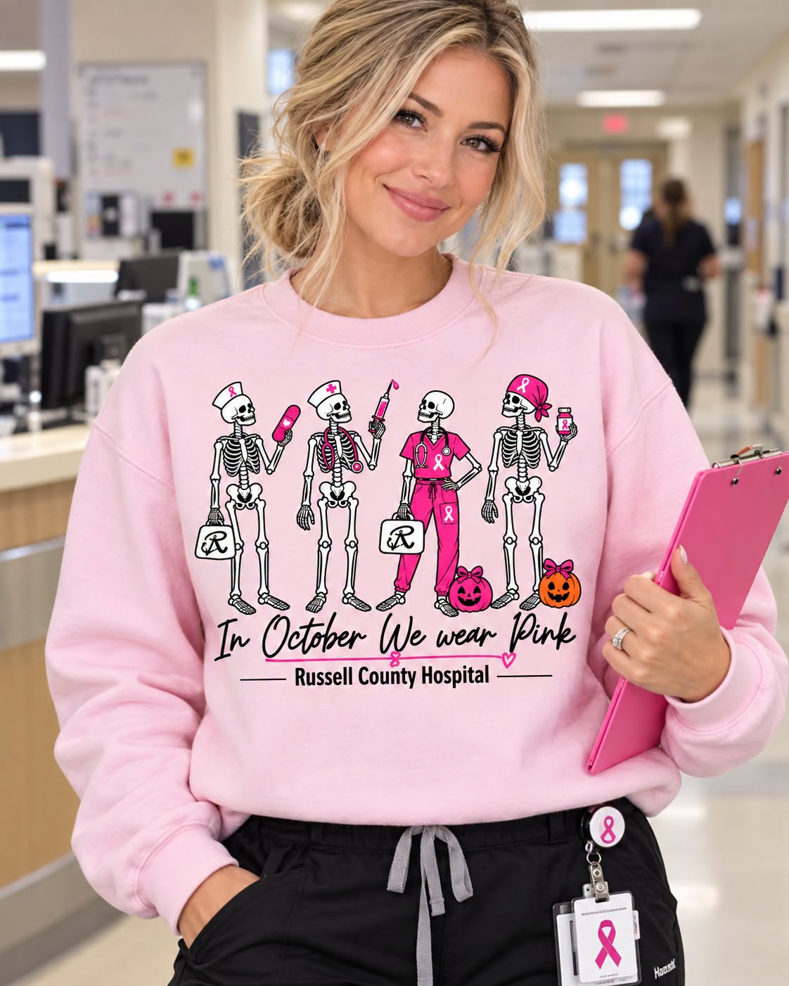 Russell County Hospital Breast Cancer Awareness Skeletons *Choose Style*