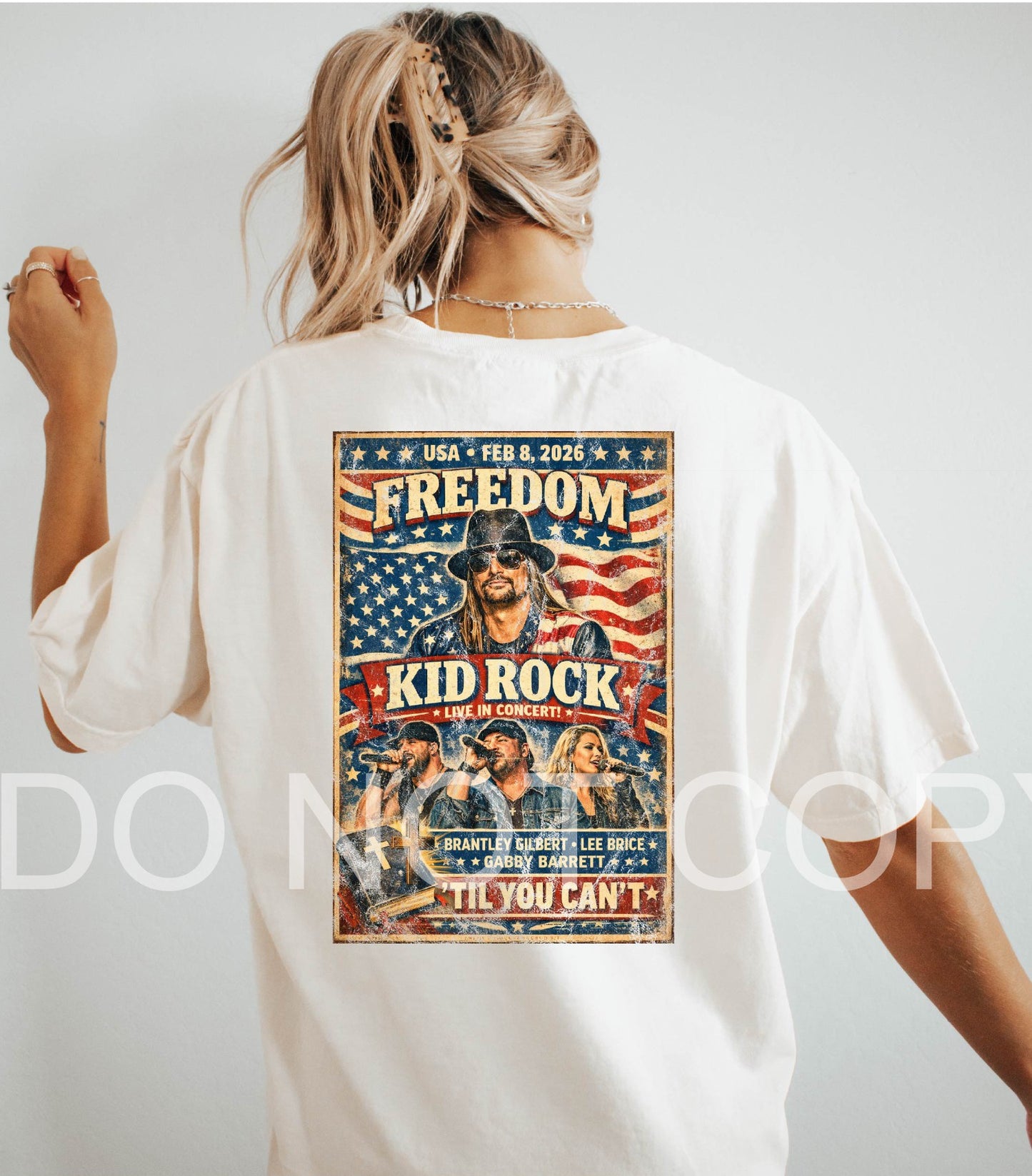 Til' You Can't TPUSA Vintage Concert Poster T-Shirt (Front & Back Print)