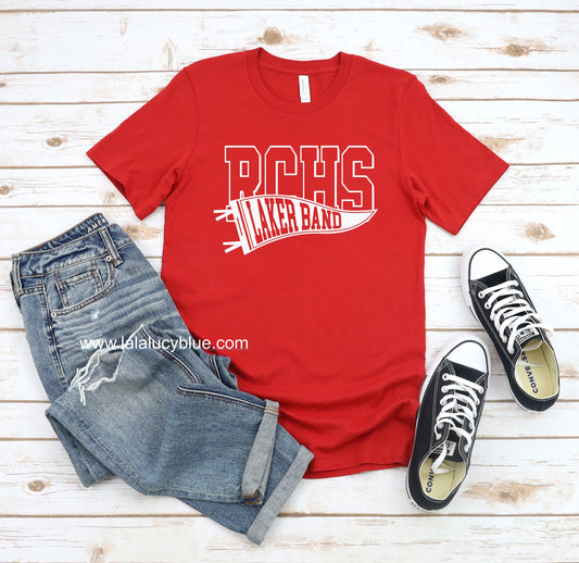 RCHS Laker Band Pennant Red Tee