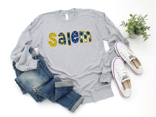 Salem Blues/Yellow on Grey *Choose Style*