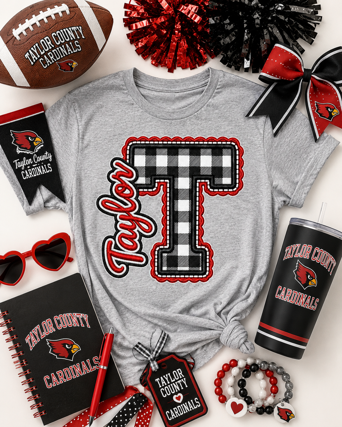 Taylor County Plaid T Grey Tee *Choose Style*