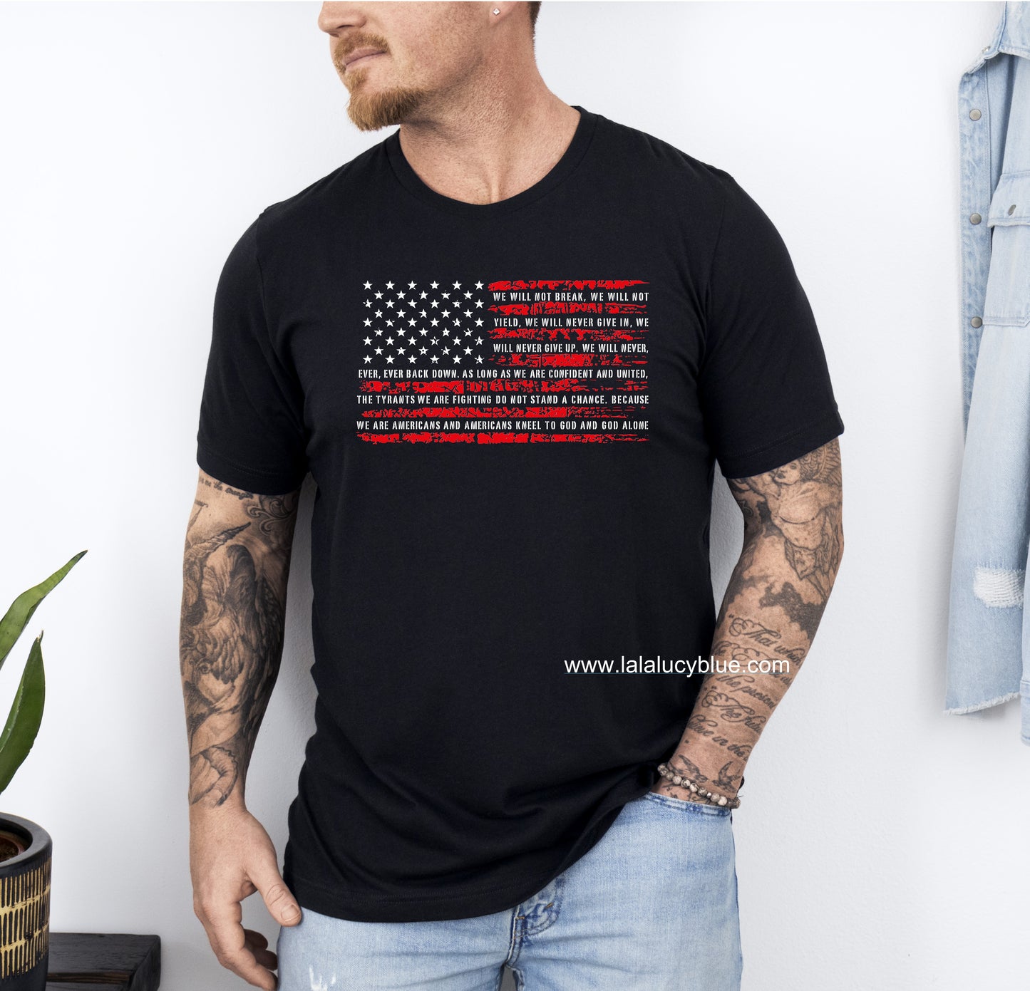 We Will Not Break Flag Black Tee