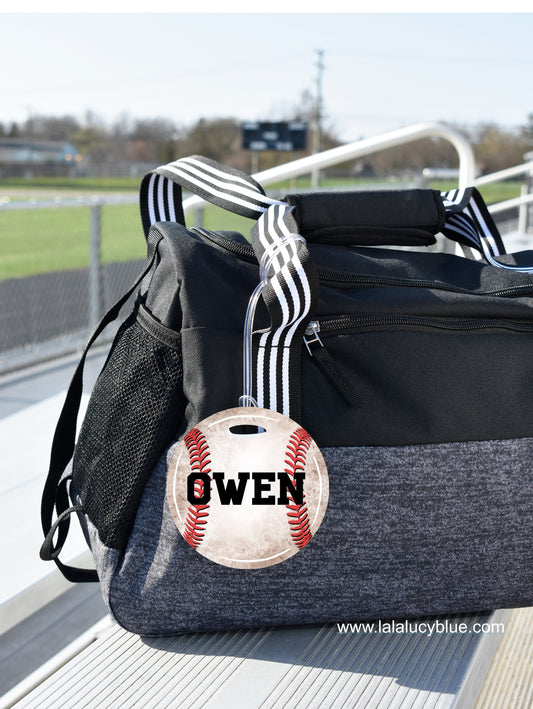 Baseball Sports Bag Tag *PERSONALIZE*